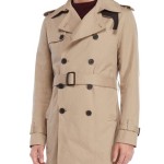 Beige Mens Belted Trench Coat