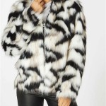 Black And White Faux Fur Coat