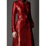 Burberry Long Leather Trench Coat