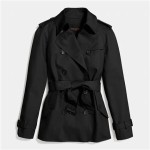 Coach Black Short Trench Coat