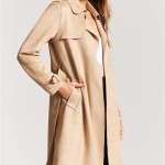 Faux Suede Trench Coat Forever 21