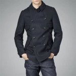 G Star Raw Wool Pea Coat Dark Navy