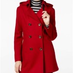 Macys Womens Red Pea Coat
