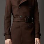 Mens Brown Wool Trench Coat