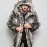 Mens Wolf Fur Coat