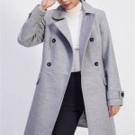 Womens Long Grey Pea Coat