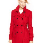 Womens Red Pea Coat